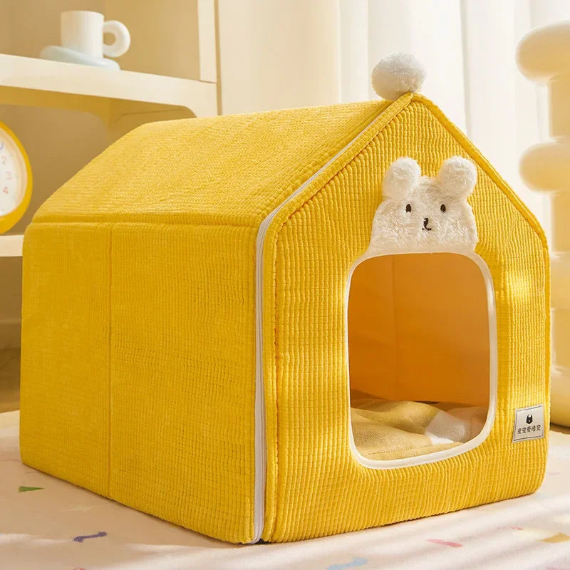 Foldable Dog House Kennel Bed Mat For Small Medium Dogs Cats Winter Warm Cat Bed Nest Pet Products Basket Pets Puppy Cave Sofa