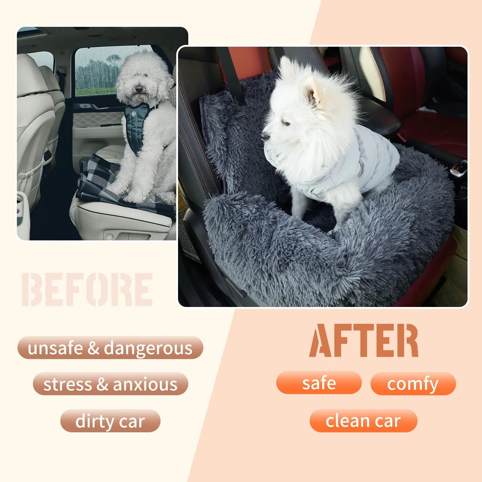 Pet Car Seat Dog Travel Multi-Functional Seat Kennel Portable Travel Bed Pets SUV Seat Carrier Bed Comfortable Dogs Car Seat