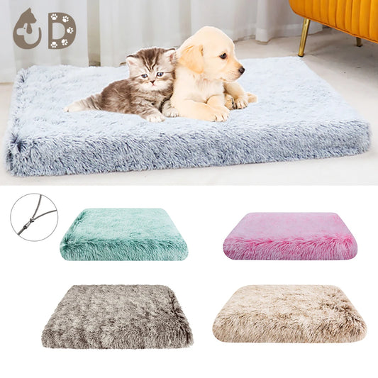 Dog Accessories for Large Dogs Cat's House Plush Pet Bed for Dog XL Square Mat For Small Medium Pet Calming Bed Mat 100cm