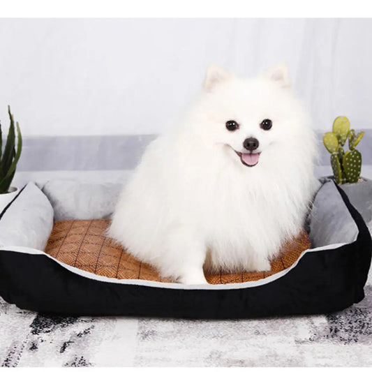 Dog Cat Bed Pet Square Plush Kennel Medium Small Dog Sofa Bed Cushion Pet Calming Dog Bed House Pet Supplies Accessories