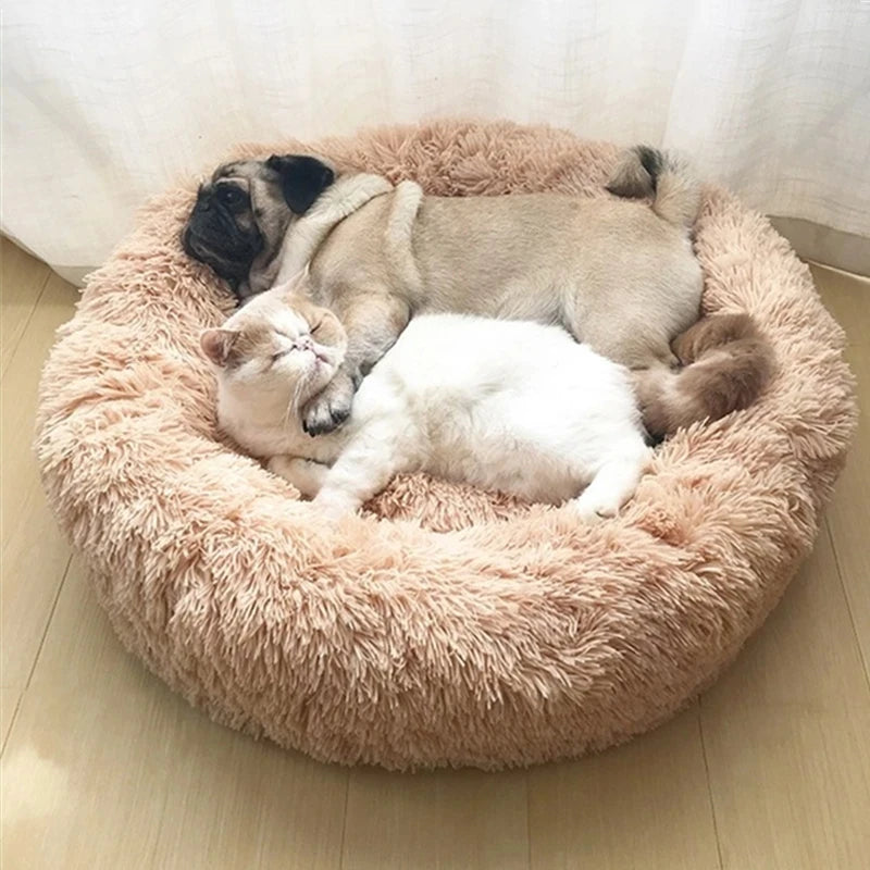 Round Cat Beds House Soft Long Plush Best Pet Dog Bed For Dogs Basket Pet Products Cushion Cat Bed Cat Mat Animals Sleeping Sofa